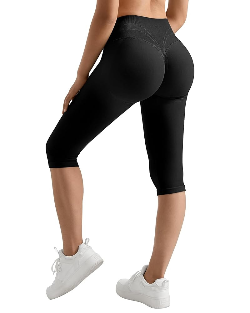 MOOSLOVER Women Hidden Scrunch Butt Lifting Capri Leggings High Waisted Seamless Compression Tumm... | Amazon (US)