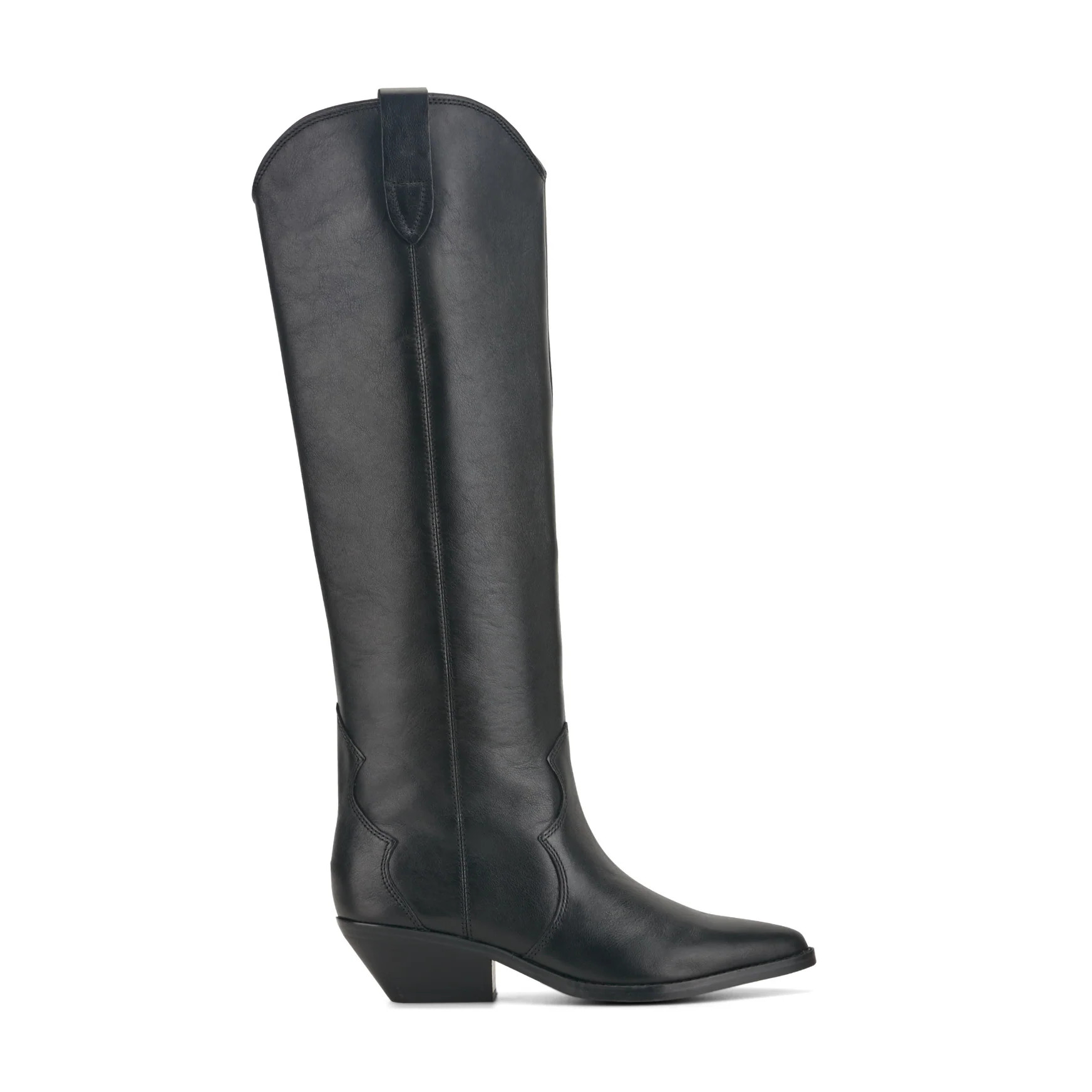 Women's Ander Leather Western Boot - Black Leather | Marc Fisher Footwear | Marc Fisher