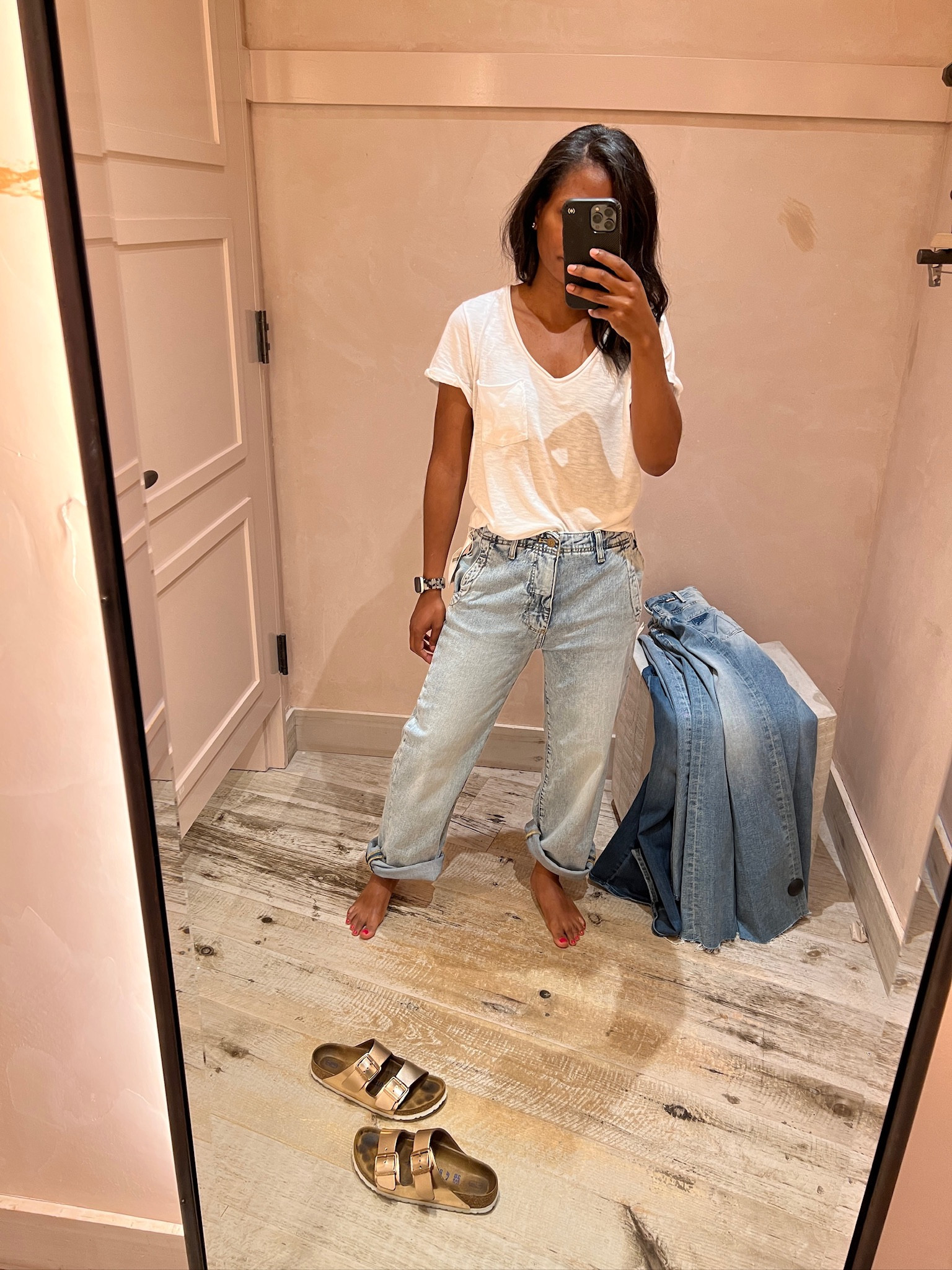 Trying on these Lonnie Cuffed High-Rise Crop Jeans by Pilcro at Anthropologie, and I'm obsessed with the fit! Wearing a size 25, these jeans are perfect for transitioning into fall. They pair effortlessly with everything from casual tees to cozy sweaters. The cropped length and relaxed cuff make them a versatile staple for those in-between weather days.

#denim #coastal #autumn #wardrobe #capsule 

#LTKStyleTip #LTKBacktoSchool #LTKSeasonal