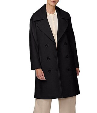 Bernardo Long Wool Blend Oversize Double Breasted Coat - XL | Dillard's