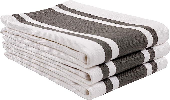 KAF Home Union Stripe Kitchen Dish Towel Set of 3, Plush, Absorbent, 100-Percent Cotton, 18 x 28-... | Amazon (US)