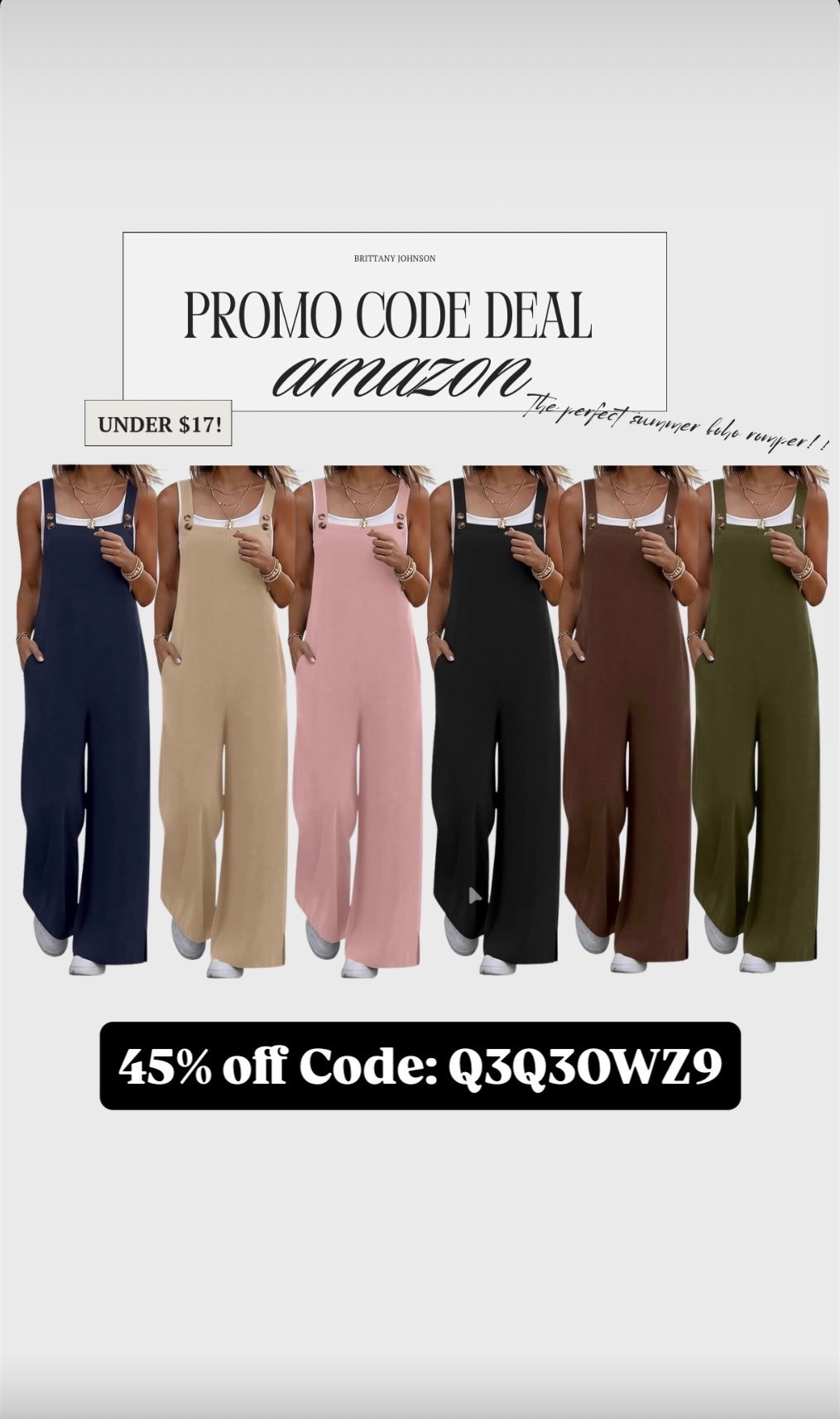 This romper is the ultimate throw-on-and-go summer outfit 😍☀️ comfy, flattering & PERFECT for errands, travel, beach days & everyday wear 🤍✨ And it’s under $17!!

✨ Use code: Q3Q3OWZ9 for 45% OFF ✨

#LTKootd #LTKActive #LTKSeasonal
