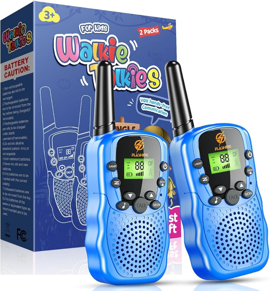 Walkie Talkies for Kids 2 Pack: Long Range Kids Blue Walkie Talkies Boys Birthday Gifts Outdoor T... | Amazon (US)
