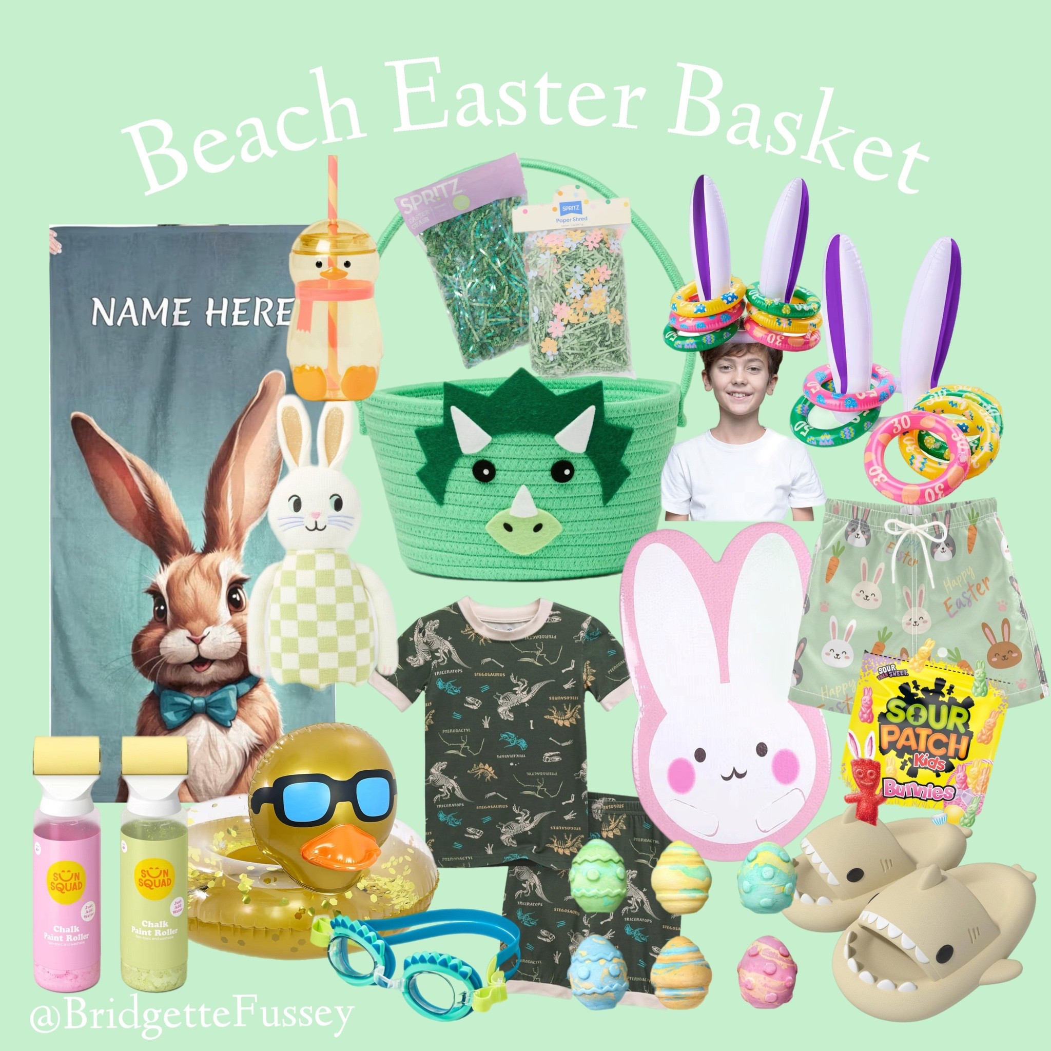 Kids dinosuar easter basket
Kids beach themed easter basket 