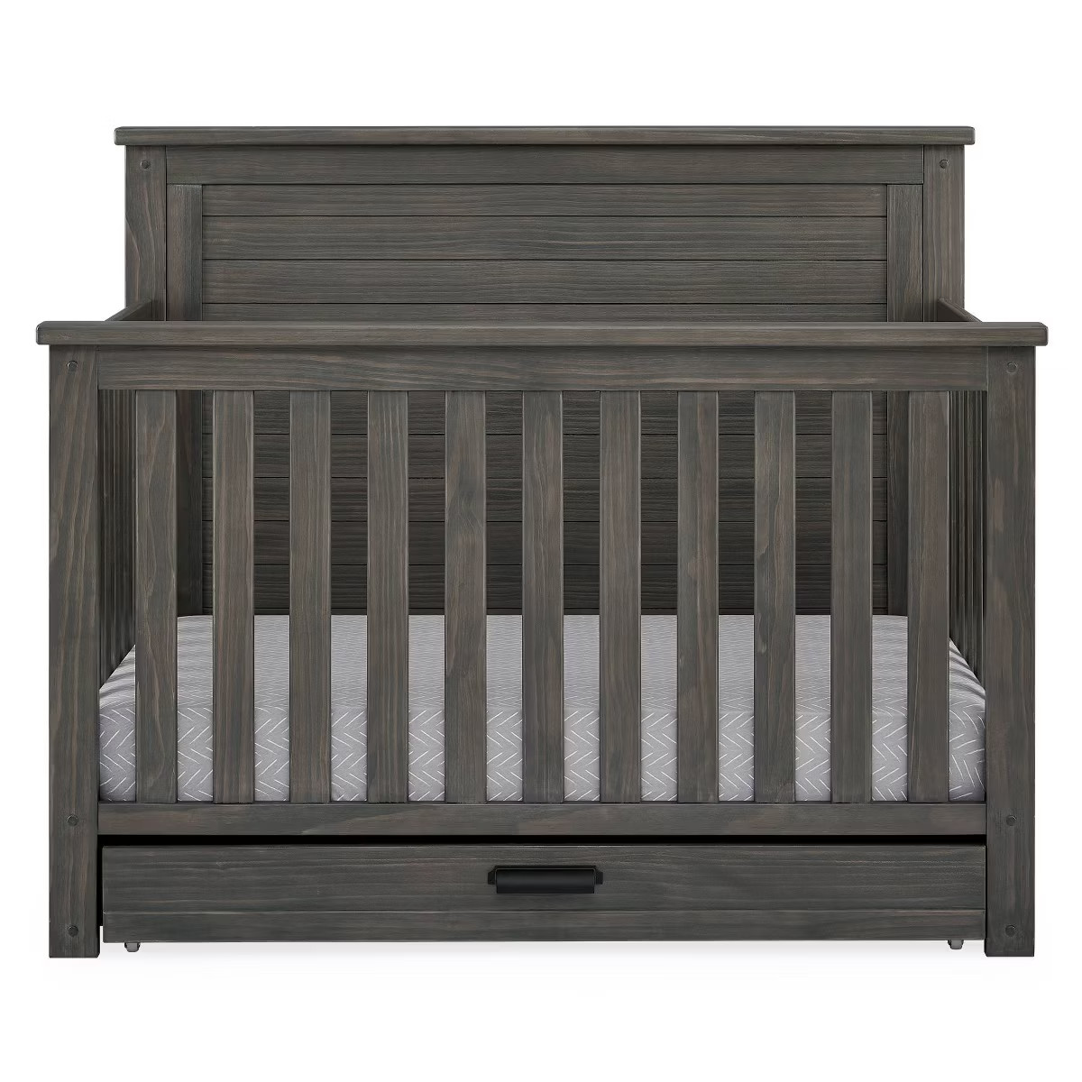 Simmons Kids' Caden 6-in-1 Convertible Crib with Trundle Drawer - Rustic Gray | Target