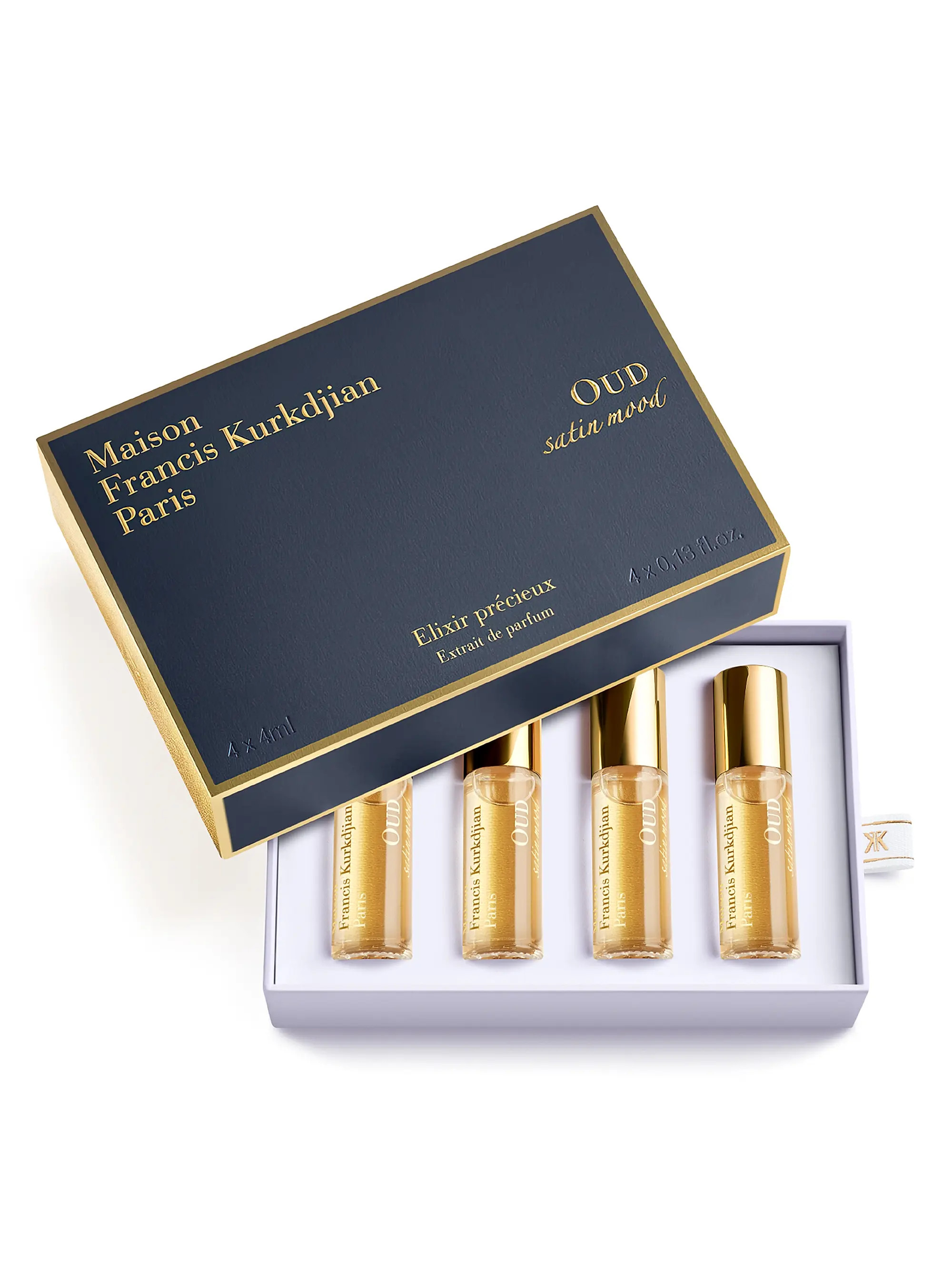 Maison Francis Kurkdjian Oud Satin Mood Extrait De Parfum 4-Piece Precious Elixirs Set | Saks Fif... | Saks Fifth Avenue