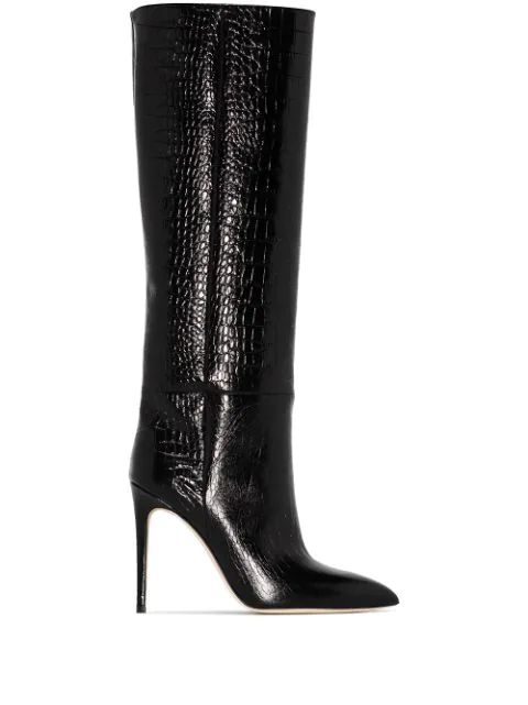 crocodile-effect 105mm knee-high boots | Farfetch (UK)