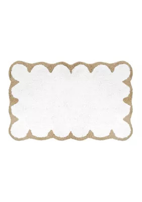 Crown & Ivy Scalloped Bath Rug, Sand, 21 x 34 | Belk