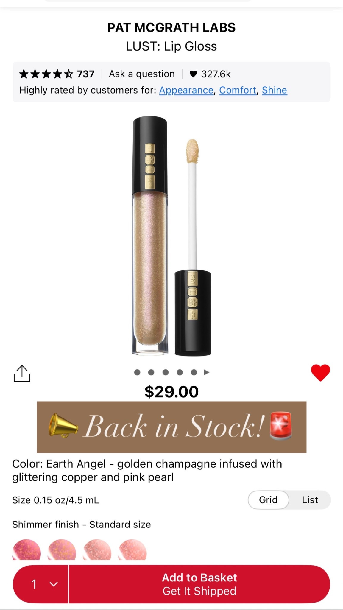 I’ve tried to buy this lip gloss three times, and every time I was notified that it was back in stock, it was sold out by the time I attempted to make my purchase. If you don’t know already, this is the lip gloss that Pat McGrath used for the Victoria’s Secret runway show last month. Take the opportunity to get your hands on it now.

This is the perfect lip gloss for literally everything. Every day? Yep. Smokey-eyed baddie? Yep. Your cute fall family photo outfits with a barn jacket, cardigan, and suede boots? Yep. Yep. Your wedding day? Yep. Literally everything. Be sure to follow me on IG @glamforeveryonexo to see the different ways I incorporate this gloss into gorgeous glam looks.

#LTKWedding #LTKStyleTip #LTKBeauty