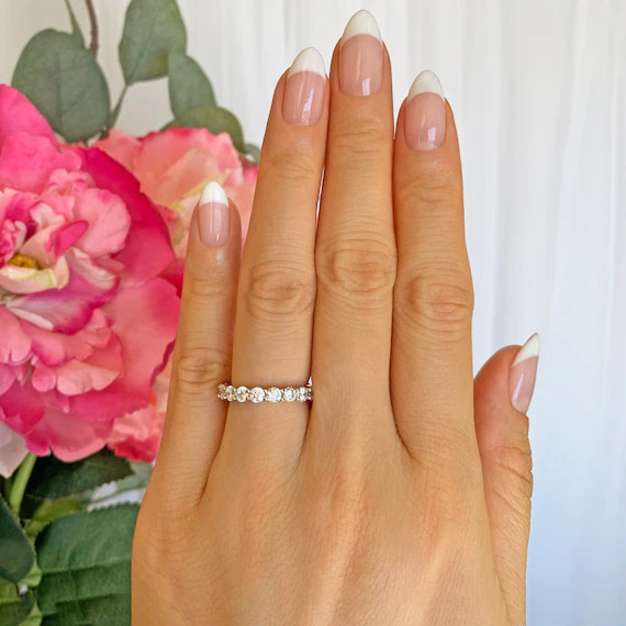2 ctw Classic Full Eternity Band, Round Wedding Band, Engagement Ring, 3mm Man Made White Diamond... | Etsy (US)