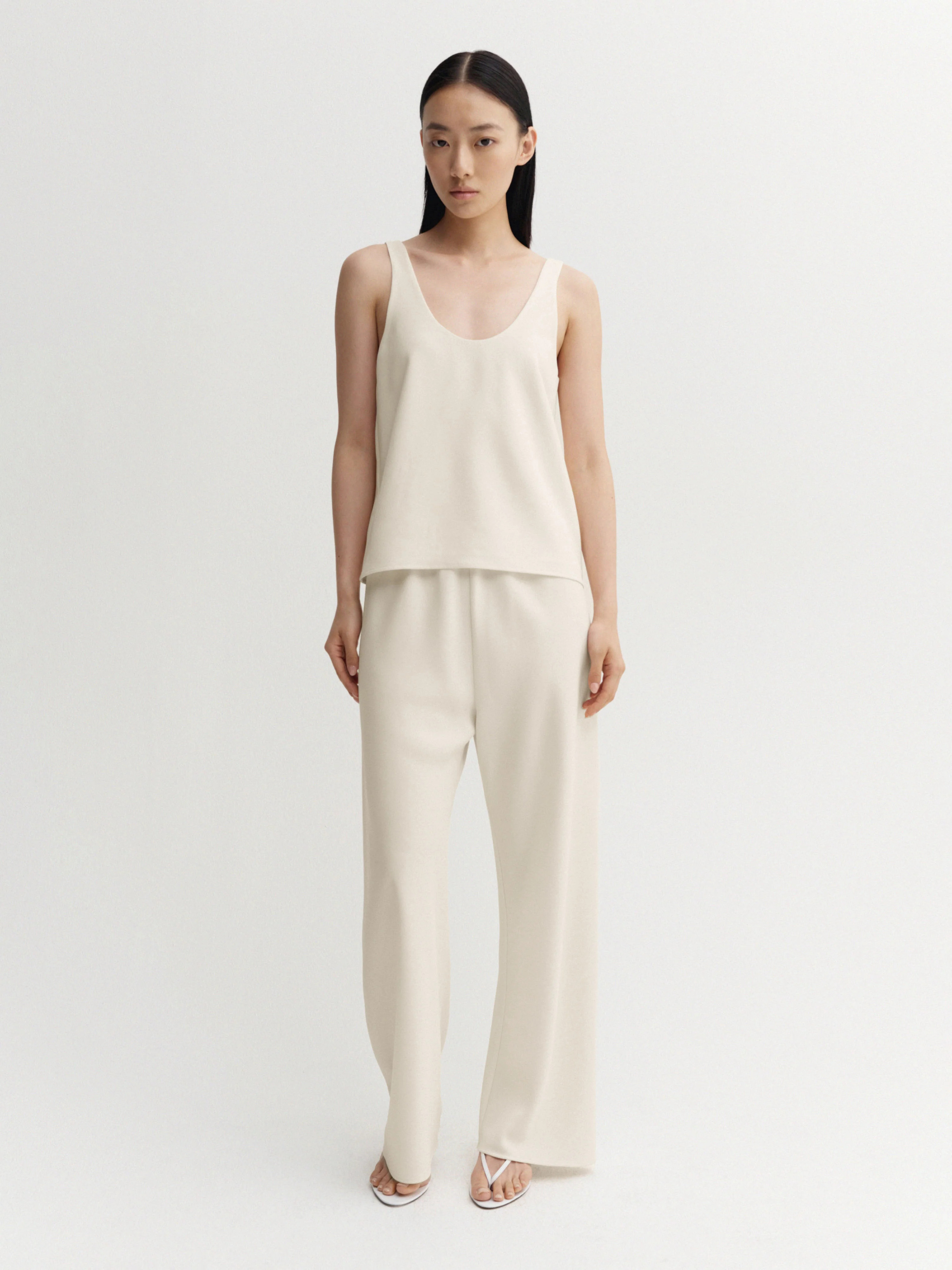 Romy Crepe Top, cream | Almada Label