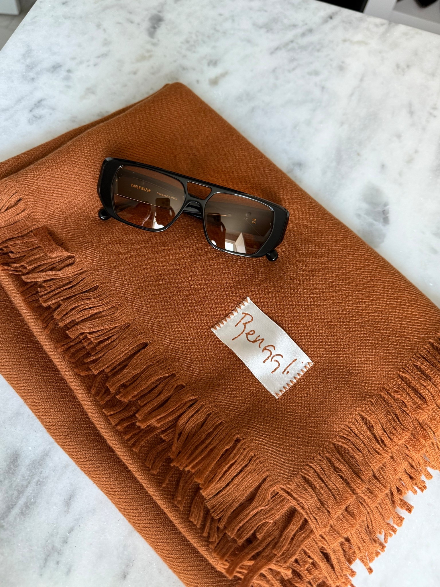 This Cognac from the new Morgan Stewart collection scarf has been wishing for cooler temps 🍂 

#LTKSeasonal #LTKHoliday #LTKOver40