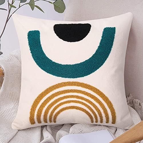 Pyonic Boho Throw Pillow Covers 18X18 Simple Cotton Textured Modern Pillow Covers Geometric Decorati | Amazon (US)