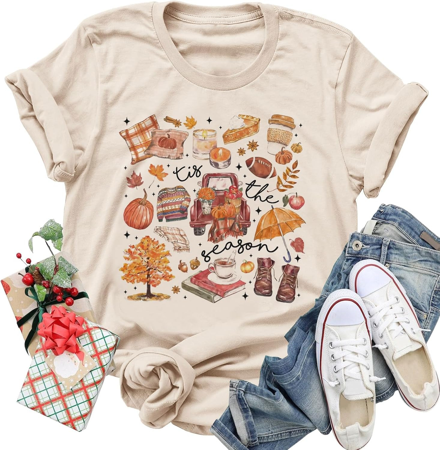 Women's Vintage Floral T Shirt Boho Wildflower Graphic Loose Tees Short Sleeve Casual Tops | Amazon (US)
