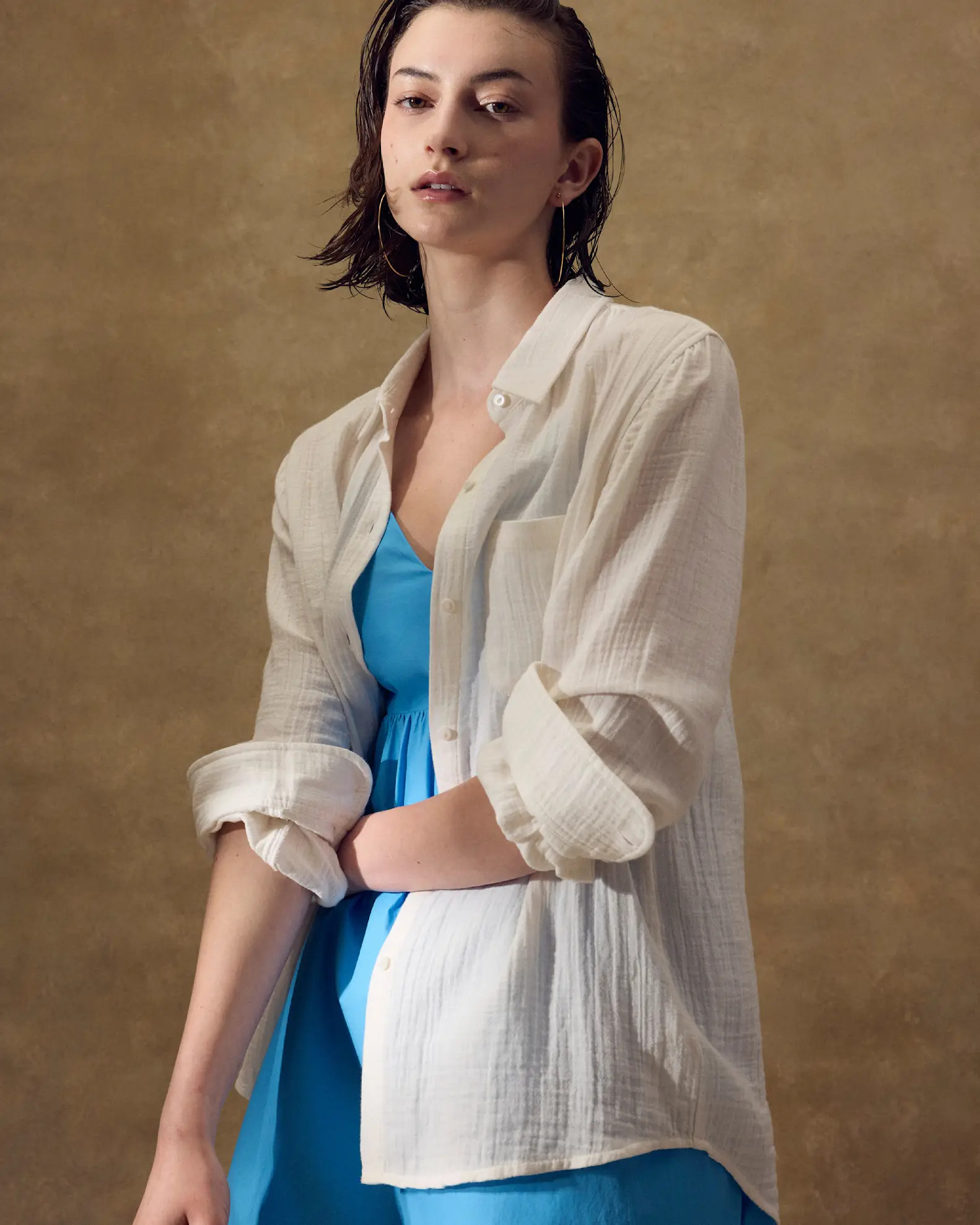 100% Organic Cotton Gauze Long Sleeve Shirt | Quince