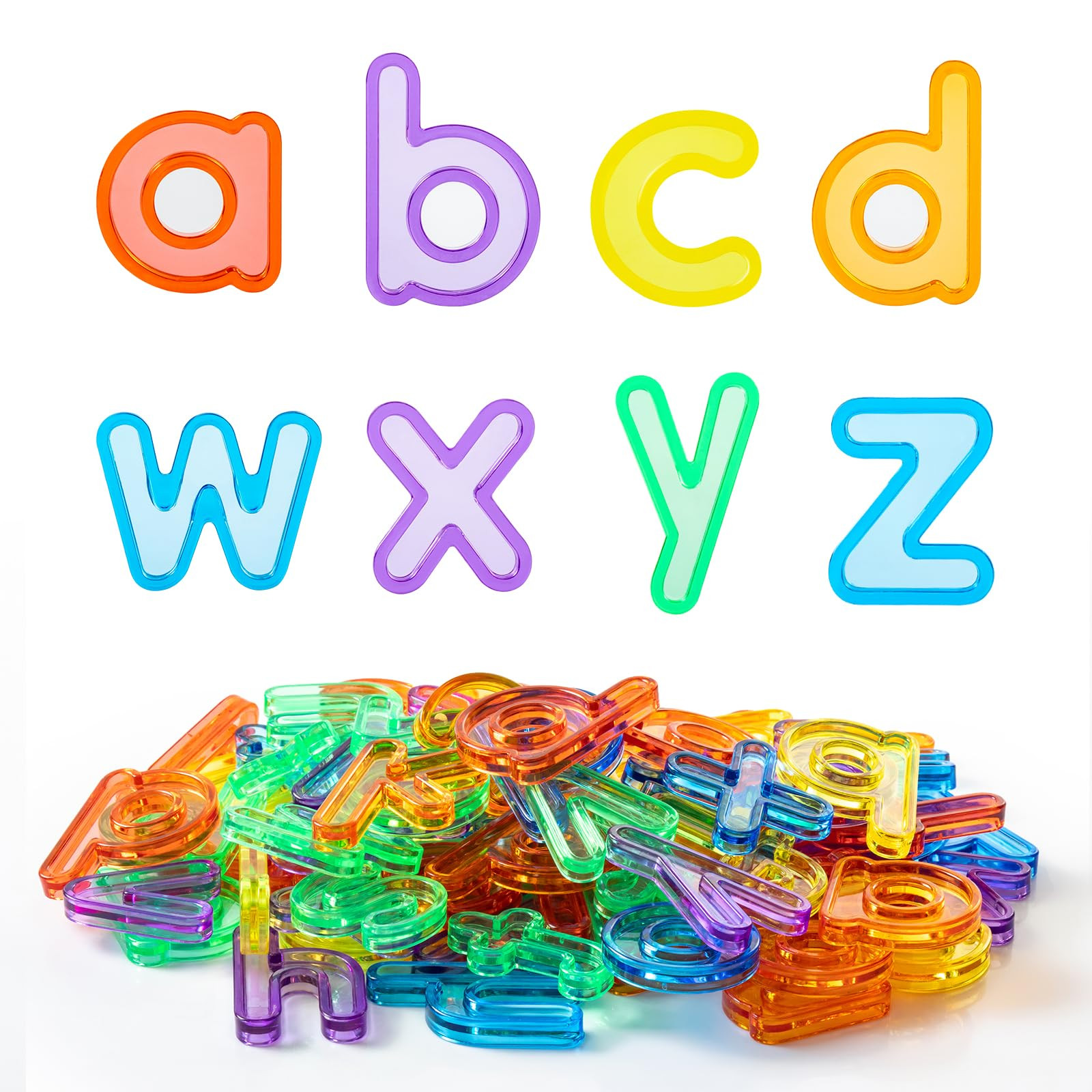 78 Pcs Plastic Letters for Kids – 3 Sets of Lowercase Alphabet Letters, Translucent Toys for Li... | Amazon (US)
