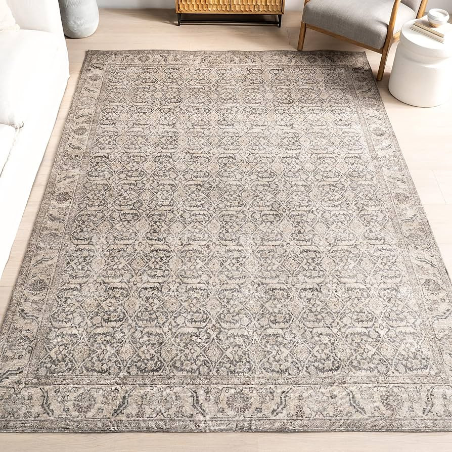 nuLOOM Hillstone Collection 7' x 9' Area Rug, Traditional Vintage Distressed Medallion, Thick and... | Amazon (US)
