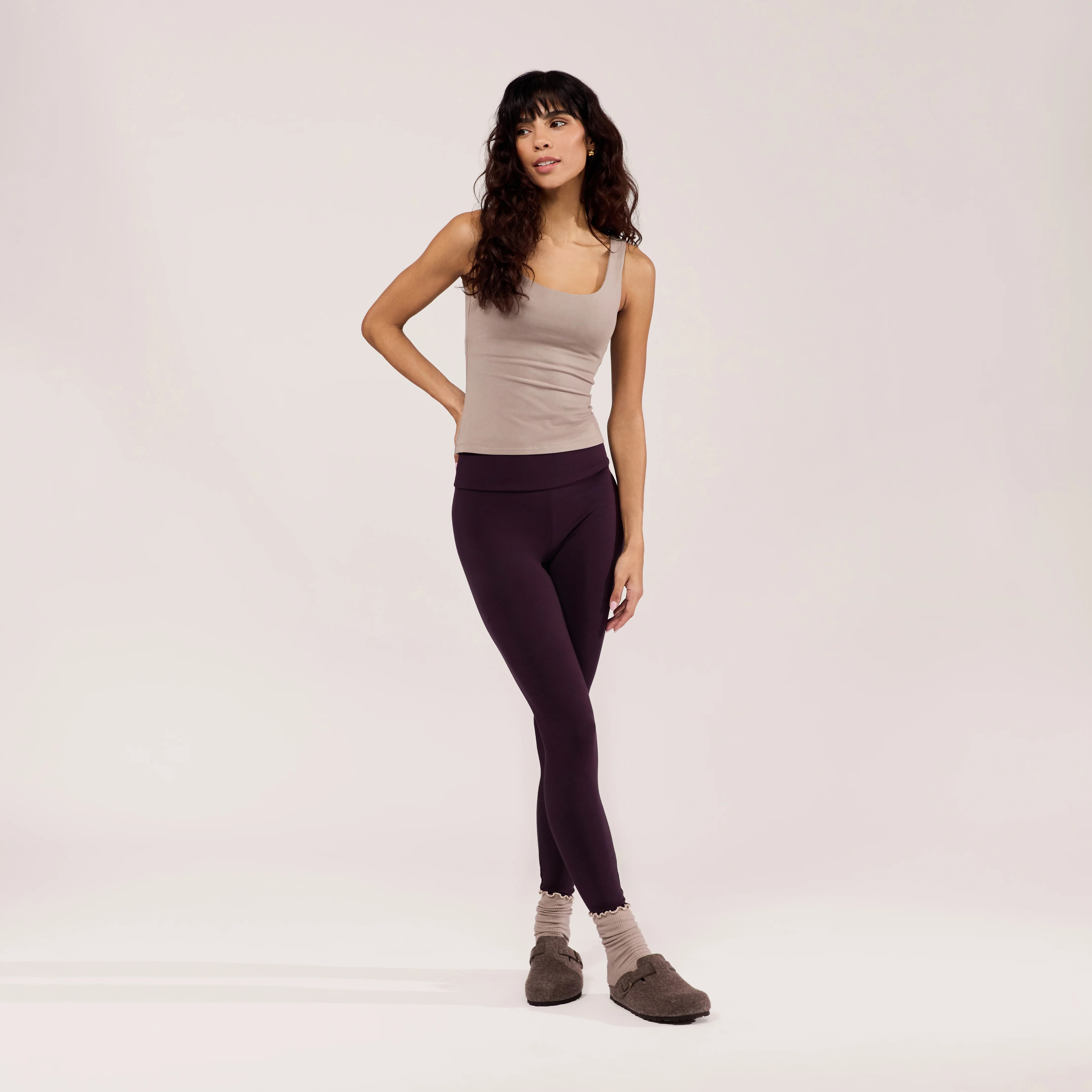 Lightweight Everyday High Waisted Leggings - Wine | LOVALL