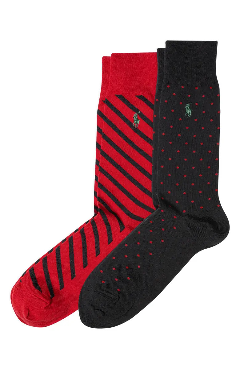 Men's Dot 2-Pack Stretch Cotton Blend Socks | Nordstrom