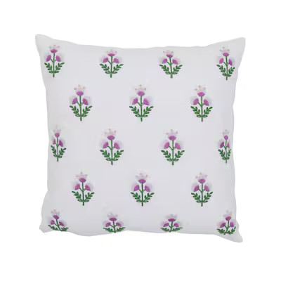 allen + roth 18-in x 18-in Lilac Cotton Indoor Decorative Pillow Lowes.com | Lowe's