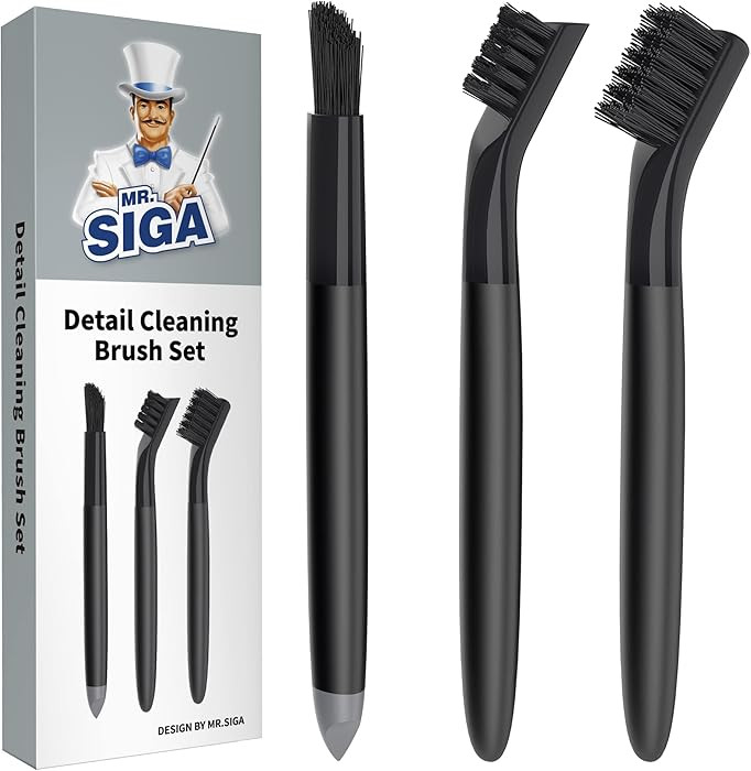 MR.SIGA Grout Cleaner Brush Set, Detail Cleaning Brush Set for Tiles, Sinks, Drains, Grout Brush ... | Amazon (US)