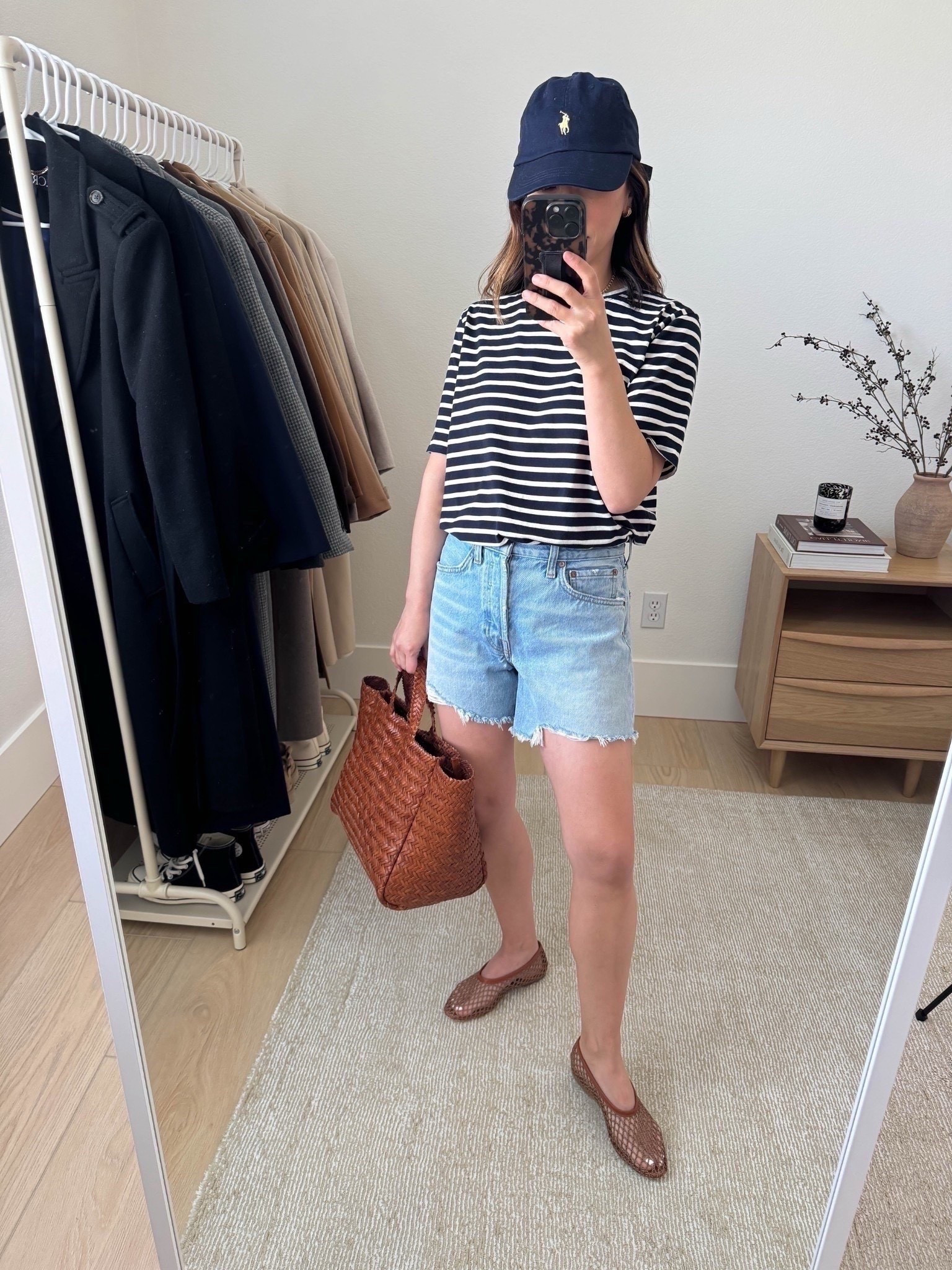 Easy spring/summer ootd. 

AGOLDE Parker shorts. These are the best denim shorts! 4" inseam. Size up for extra comfort. 

Kule tee small
AGOLDE Parker Long shorts 25
Staud flats 35
Marea tote 
Polo Ralph Lauren hat
J.Crew earrings

Petite style, Jean shorts, summer outfits, summer style

#LTKootd #LTKPetite #LTKSaleAlert