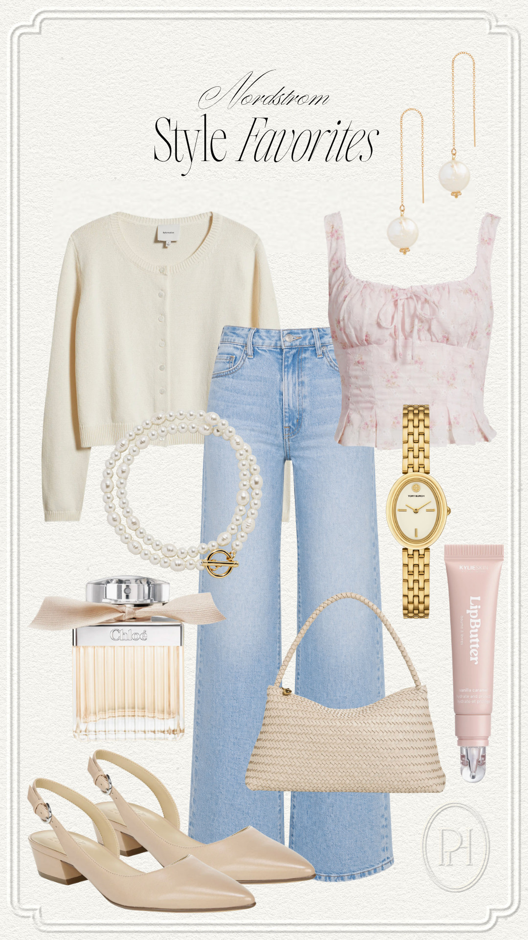 The prettiest spring style finds from Nordstrom!

spring fashion, spring outfit, spring look, summer fashion, summer outfit, summer style, summer look, floral top, pale pink top, floral tank top, tank top blouse, off-white cardigan, cream cardigan, cardigan sweater, wide leg jeans, light wash jeans, wide leg denim, nude shoes, neutral shoes, sling backs, block heel shoes, kitten heels,, perfume, women's fragrance, lip butter, lip gloss, lip balm, pearl earring, drop earrings, pearl bracelets, gold watch, off-white handbag, neutral handbag, neutral fashion 

 #LTKgrwm #LTKootd #LTKSeasonal