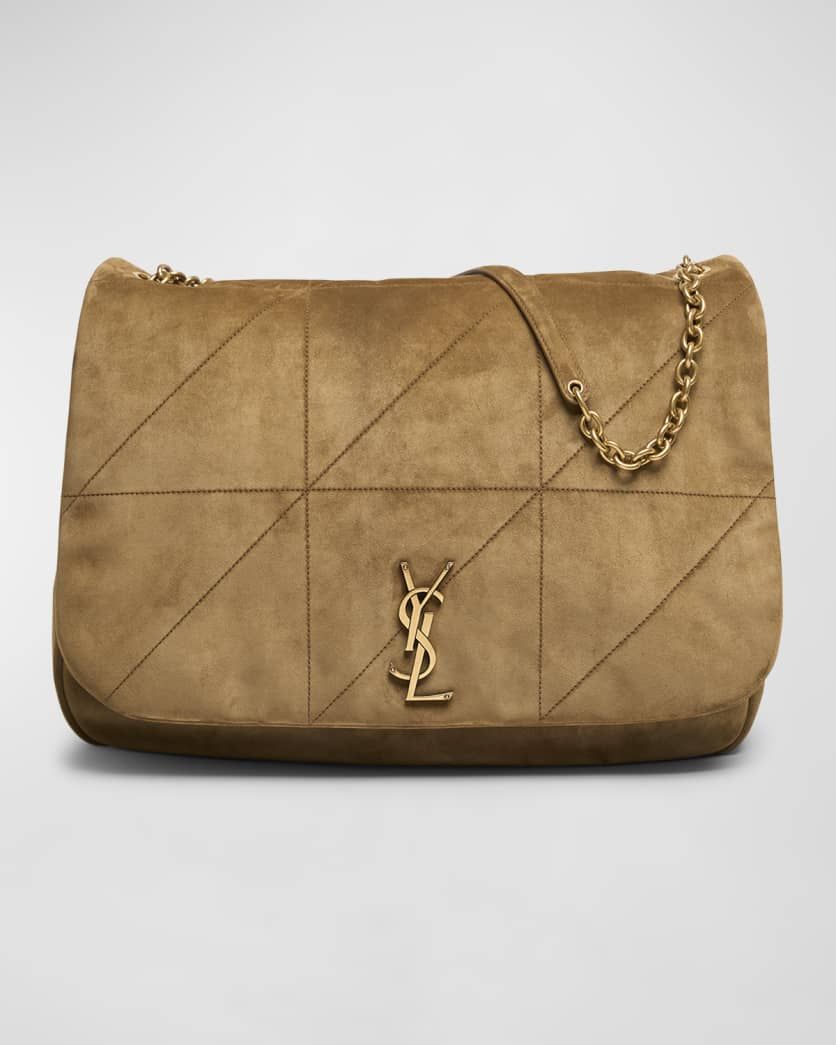 Jamie 4.3 Maxi YSL Shoulder Bag in Quilted Suede | Neiman Marcus