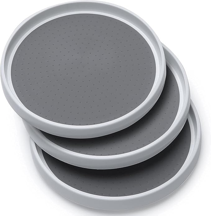 Rarapop 3 Pack Non Skid Lazy Susan Turntable Display Stand, 12-Inch Rotating Spice Rack Spinning ... | Amazon (US)