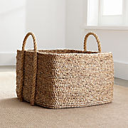 Tyler Square Basket With Rope Handle Low + Reviews | Crate & Barrel | Crate & Barrel