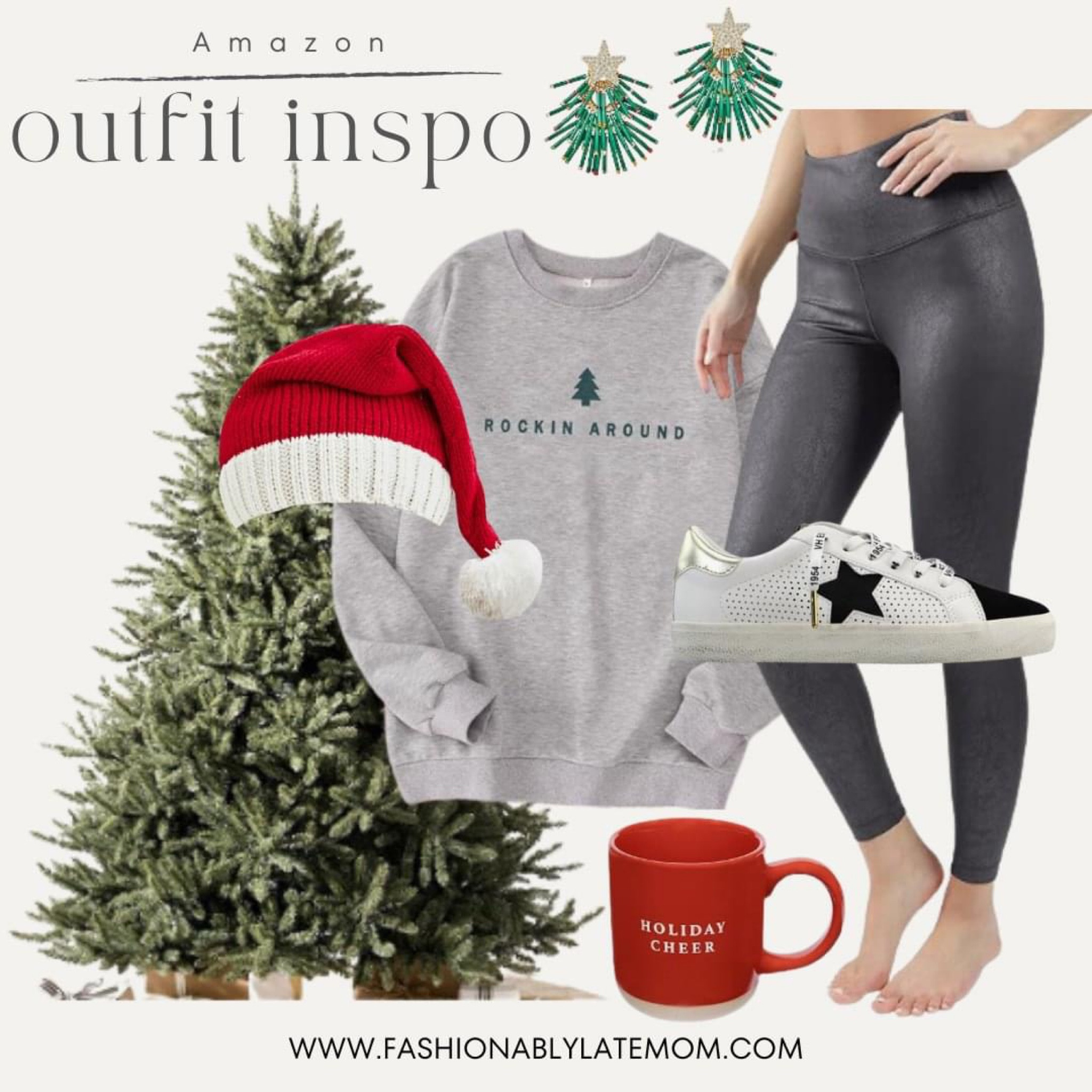 This is so cute! Click the links to check it out! 
Fashionablylatemom 
Amazon fashion 
Holiday outfit 
Mug 
Santa hat 

#LTKHoliday #LTKSeasonal #LTKGiftGuide