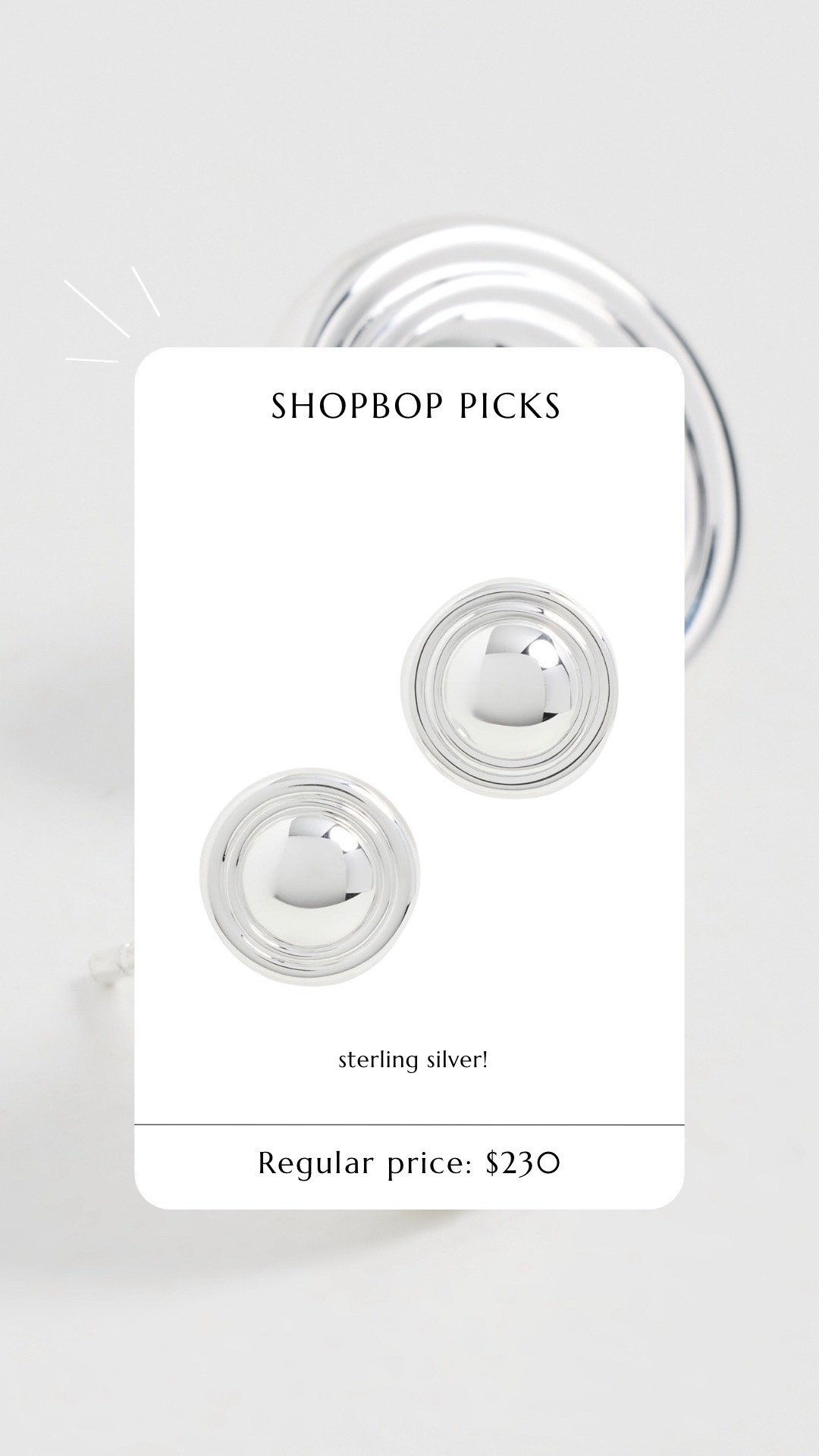 gorgeous sterling silver earrings for around $100! 

 @Shopbop 

#LTKSaleAlert #LTKValentine