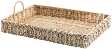 Provence Rattan 22.5" Rectangular Tray - Whitewash | Amazon (US)