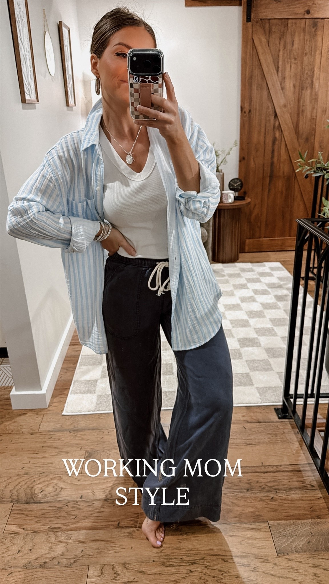 Working mom style! I have this button down in 3 colors! I love how soft it feels!

#LTKdayinmylife #LTKootd #LTKmomlife