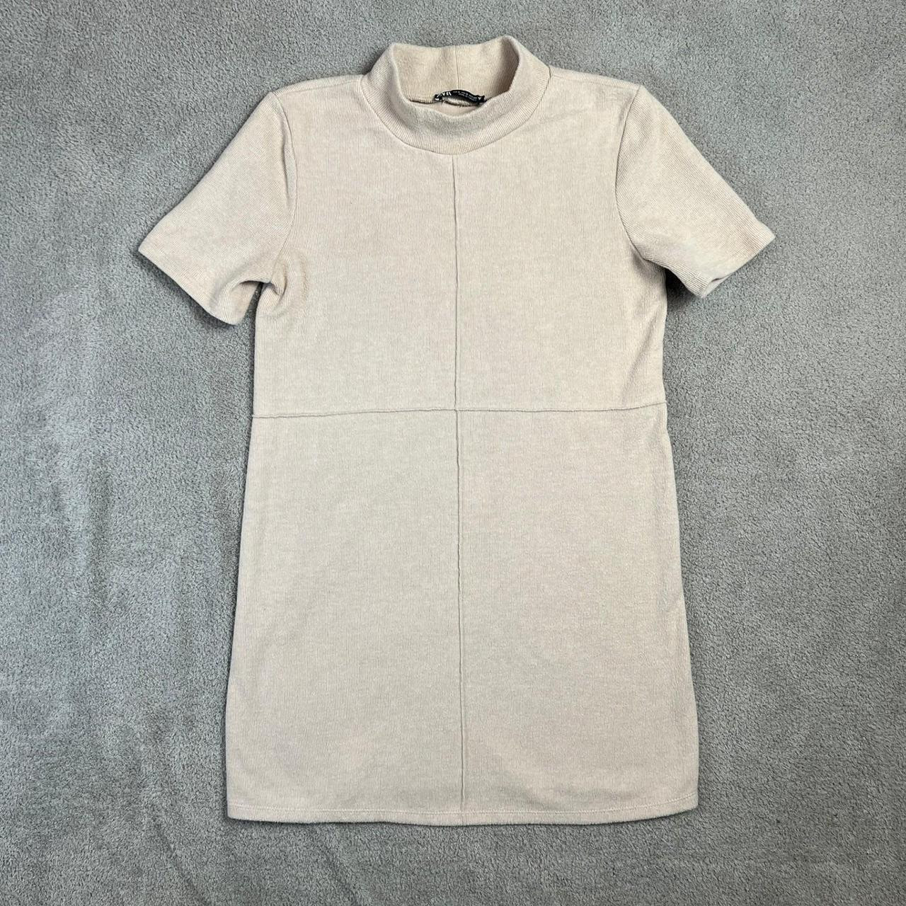 Zara Women's Casual dresses - Tan/Cream - S | Depop US