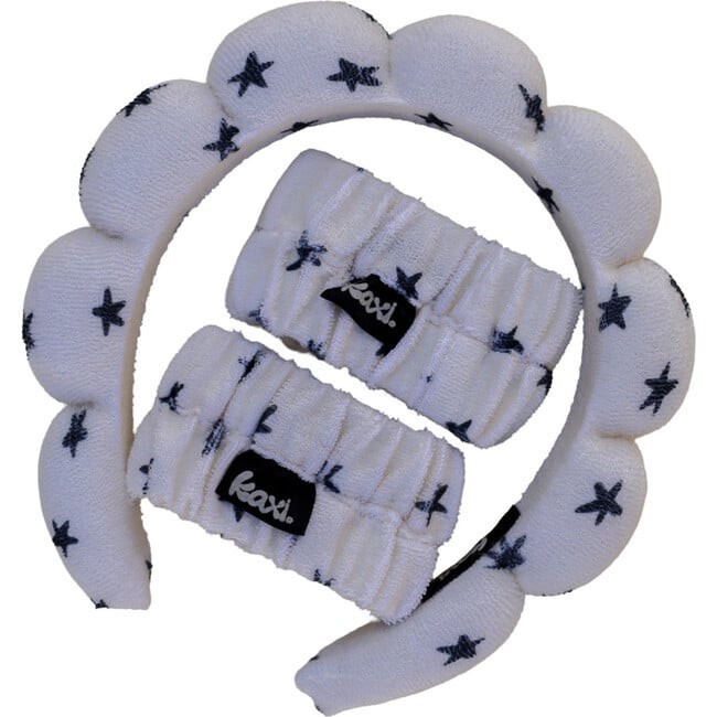 Kaxi | GRWM Headband + Wristband Sets, Black and White Stars (Multicolor, One Size) | Maisonette | Maisonette