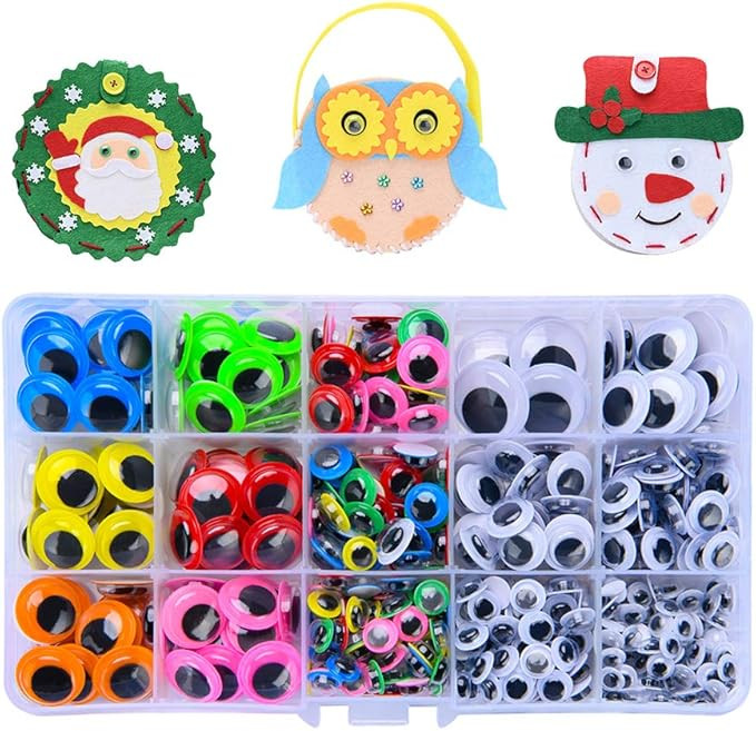6mm-20mm Wiggle Eyes Self-Adhesive for Craft Stickers, Black and Colorful Googly Eyes for DIY Scr... | Amazon (US)