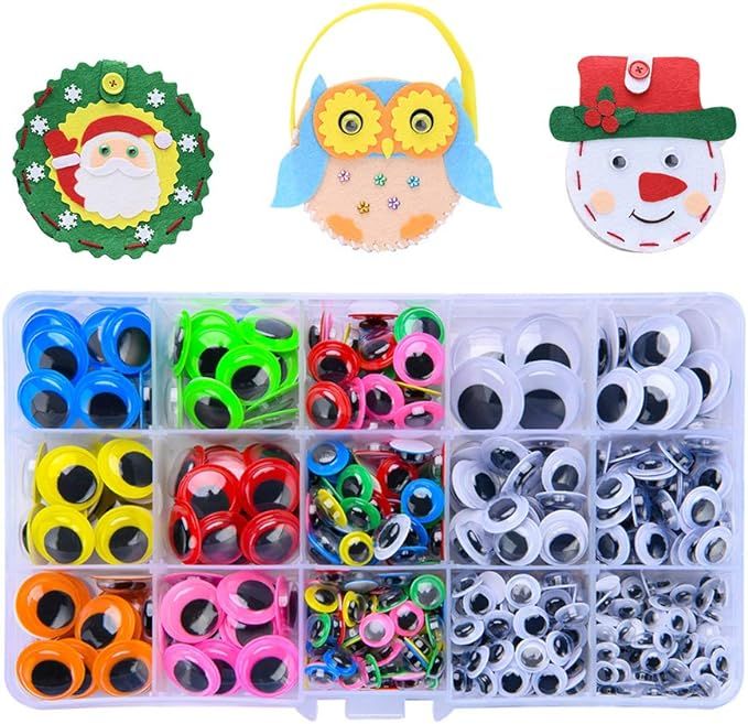 6mm-20mm Wiggle Eyes Self-Adhesive for Craft Stickers, Black and Colorful Googly Eyes for DIY Scr... | Amazon (US)