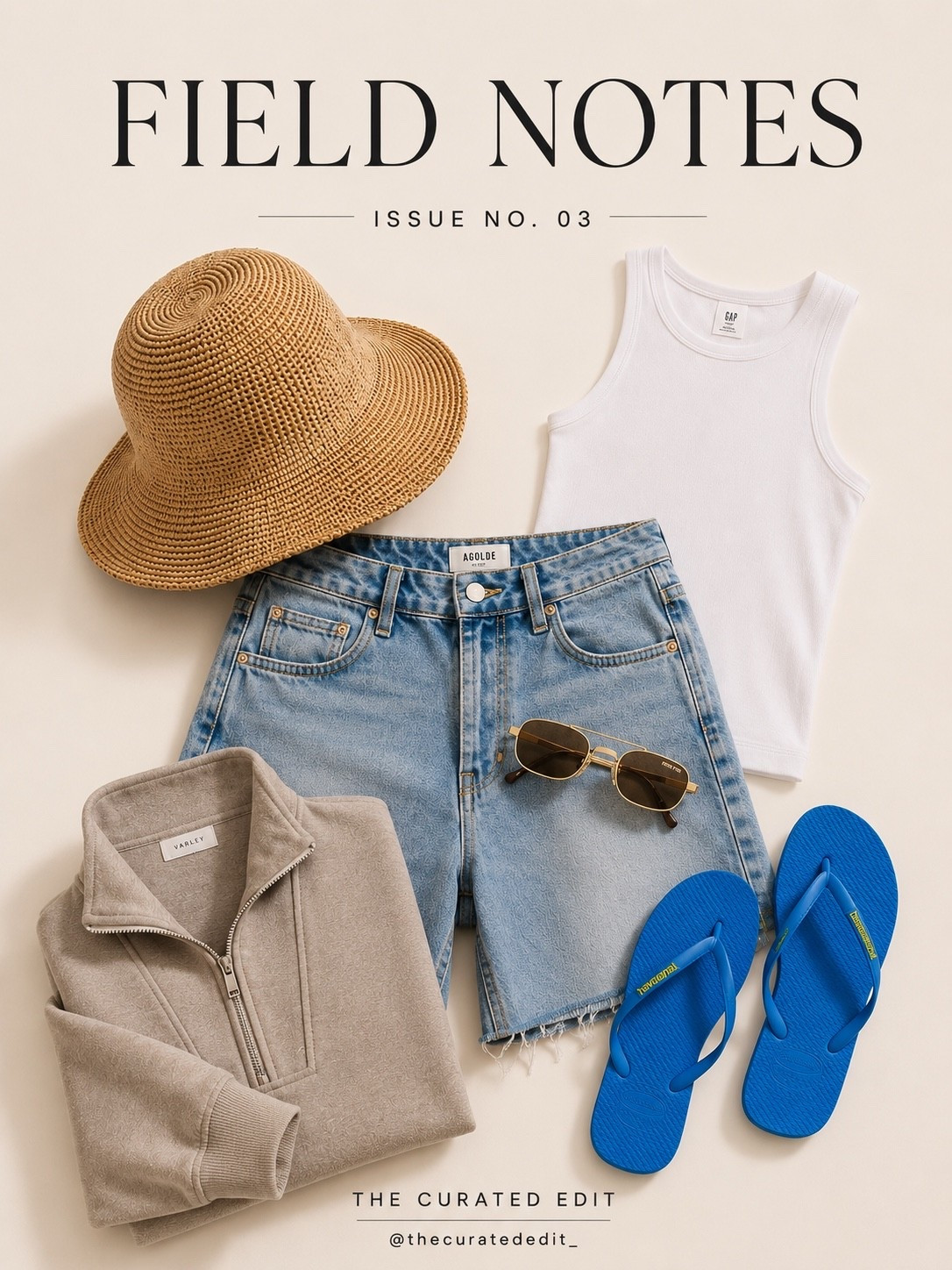 Issue No. 03: Field Notes | 

The easiest way to make a simple summer outfit feel more intentional? Add a third piece.

#SummerStyle #CapsuleWardrobe #NeutralStyle #EffortlessStyle #SummerOutfitIdeas

Summer outfit ideas featuring denim shorts, a white tank, oversized sunglasses, and a half-zip sweatshirt styled over the shoulders. Casual chic outfit inspiration, capsule wardrobe essentials, neutral fashion, elevated basics, and effortless everyday styl

A sweatshirt draped over the shoulders has been my go-to styling trick for years. It adds a little structure, a little dimension, and is actually useful when every store, restaurant, and sports field feels 20 degrees colder than outside.

#LTKootd #LTKgrwm #LTKSeasonal
