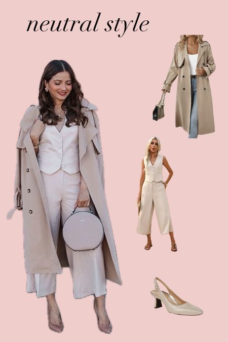 Neutral vest and trenchcoat outfit 

#LTKstyletip #LTKover40 #LTKfindsunder100