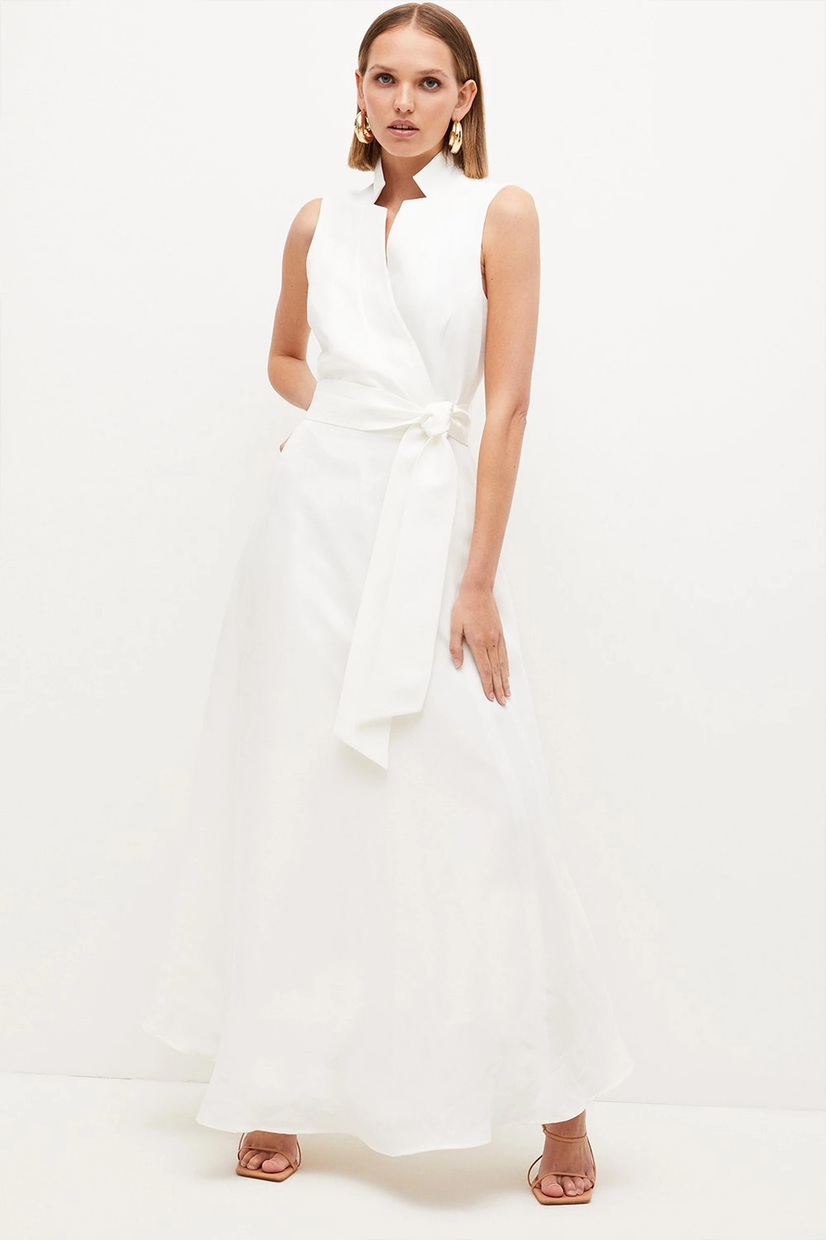 Lydia Millen Petite Tie Belted Midaxi Dress | Karen Millen UK + IE + DE + NL