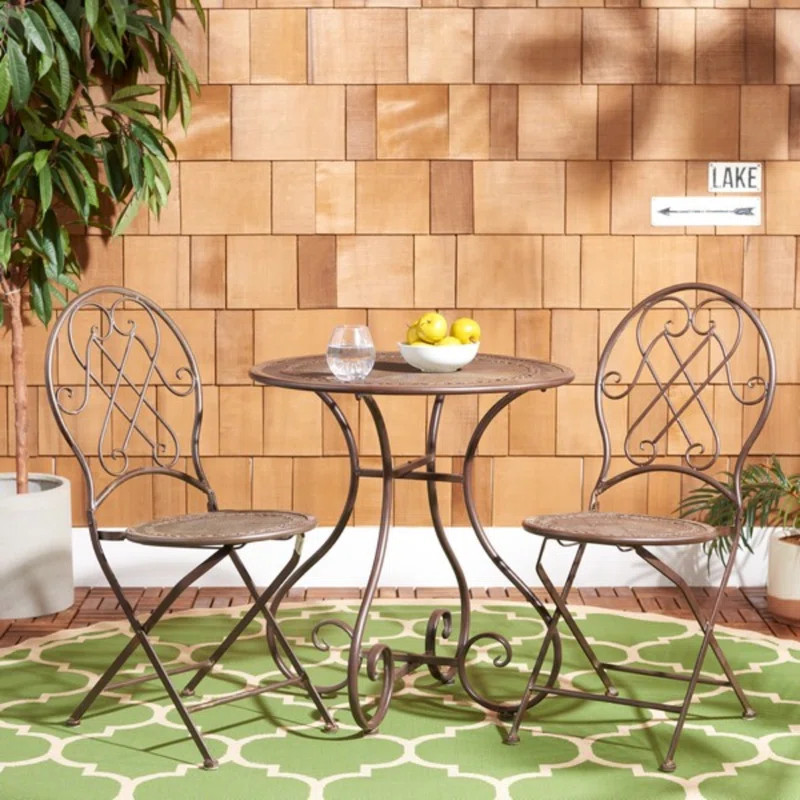 Craciuna 2 - Person Patio Dining Set with Round Table | Wayfair North America