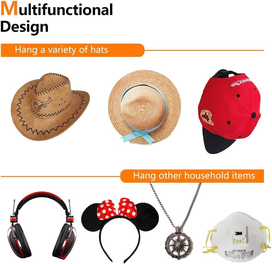 Hat Hooks for Wall Adhesive Hat Hanger Simple Hat Hanger Display Rack Room Decoration Hat Hooks C... | Amazon (US)