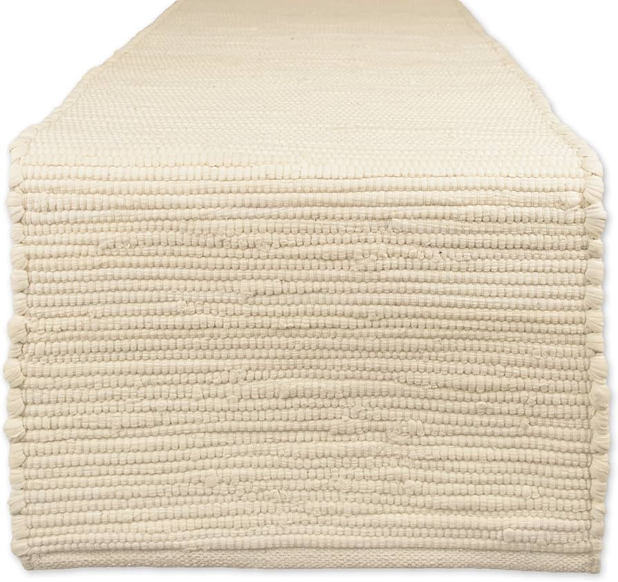 DII Handmade Chindi Tabletop, Reversible and Machine Washable, Table Runner, 14x72, Natural | Amazon (US)