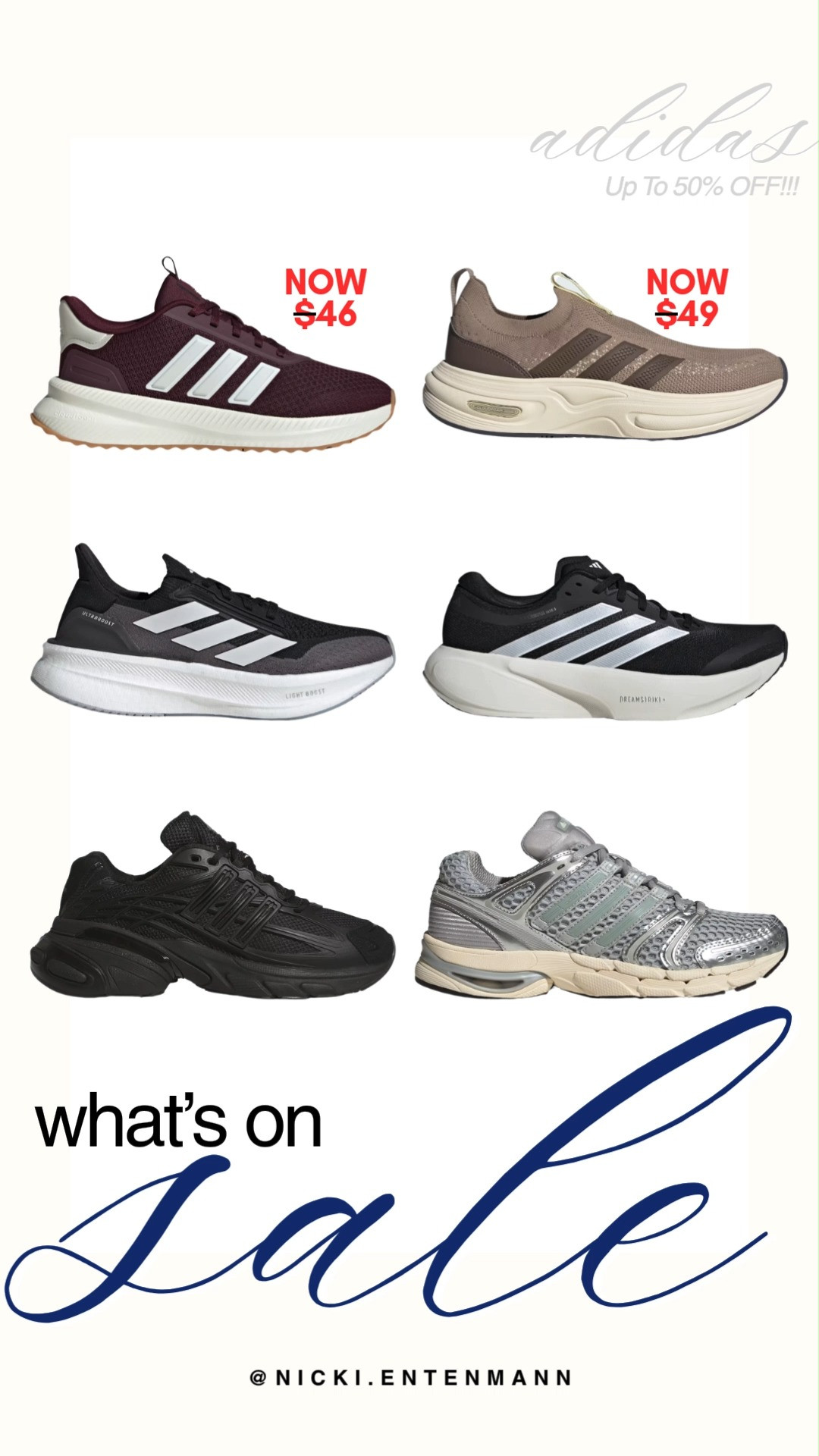 Score up to 50% off performance and lifestyle Adidas footwear with deals starting under $50. This roundup highlights athletic running shoes and chunky sneakers in deep burgundy, neutral beige, sleek black, and metallic silver tones. Refresh your fall fitness wardrobe with these comfortable and stylish activewear additions.

#adidas #adidassale #whatsonsale #activewear #fallfootwear #sneakers #budgetfinds 

 #LTKfitnessgoals #LTKActive #LTKSaleAlert