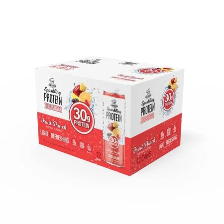 Genius Gourmet Sparkling Protein, Fruit Punch, 12oz RTD | Walmart (US)
