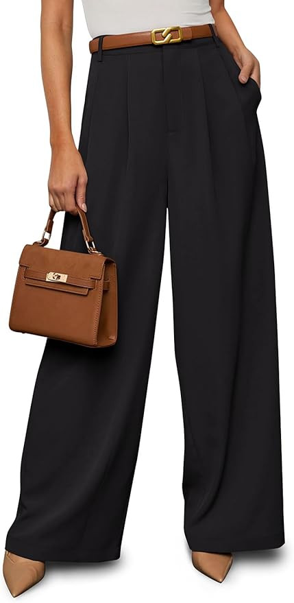 NIMIN Women Wide Leg Palazzo Pants High Waisted Business Casual Pants Dressy Loose Work Trousers ... | Amazon (US)