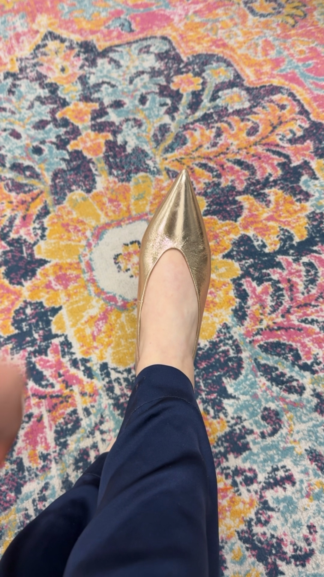 Love this shoe shape. I sized down half a size. The perfect holiday shoe  