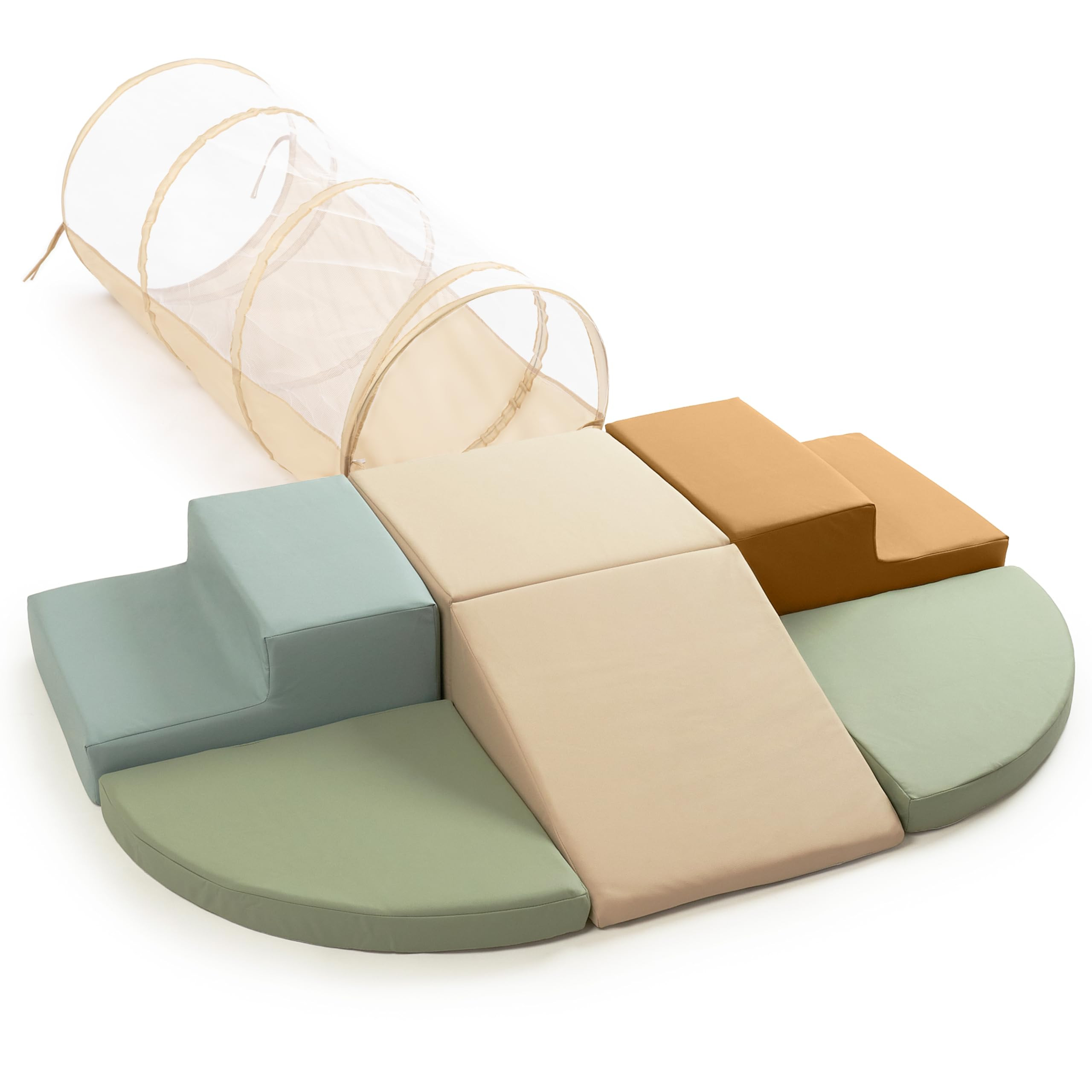 ZICOTO Fun Climbing Toy Set for Toddlers Aged 1-3 - Incl. Crawl Through Tunnel & PU-Leather Climb... | Amazon (US)