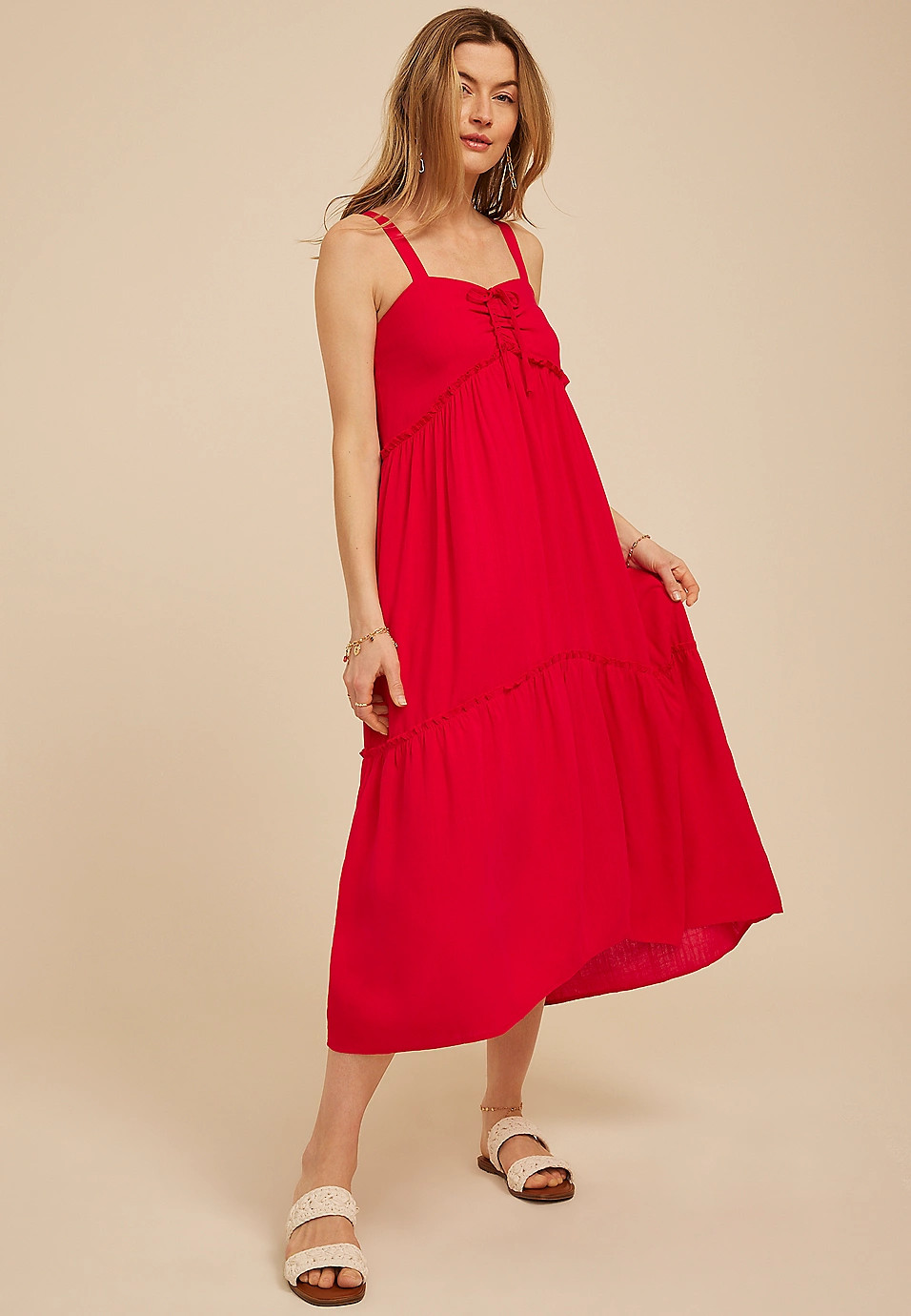 Bare Sweetheart Tiered Midi Dress | Maurices